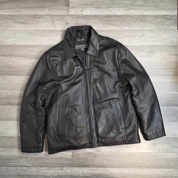 Perry Ellis Other - Lambskin Leather Jacket Black Men's XL Lined Dark Academia Grunge